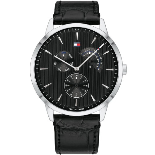 Tommy Hilfiger TOMMY HILFIGER 1710391 MEN'S WATCH BLACK STRAP BLACK DIAL SILVER CASE 1