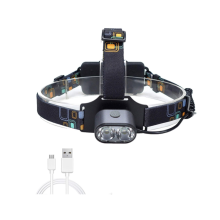 LED Outdoor Headlight, IP54 Waterproof, 18650 Large Capacity, 2000 Lumens, Suitable for Caves, Camping, Patrol, Hunting, Search(Black)