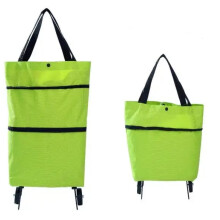 (green) Lightweight Shopping Trolley Wheels Travel Luggage