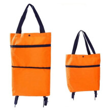 (orange) Lightweight Shopping Trolley Wheels Travel Luggage