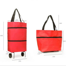 (red) Lightweight Shopping Trolley Wheels Travel Luggage