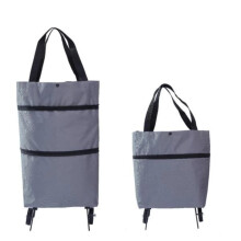 (silver grey) Lightweight Shopping Trolley Wheels Travel Luggage