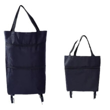 (navy) Lightweight Shopping Trolley Wheels Travel Luggage