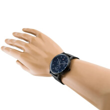 TOMMY HILFIGER 1710392 MEN'S WATCH BLACK STRAP BLUE DIAL BLACK CASE
