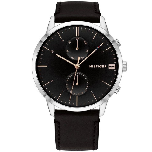 Tommy Hilfiger TOMMY HILFIGER 1710406 MEN'S WATCH BLACK STRAP BLACK  DIAL SILVER CASE 1