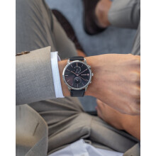 TOMMY HILFIGER 1710406 MEN'S WATCH BLACK STRAP BLACK  DIAL SILVER CASE
