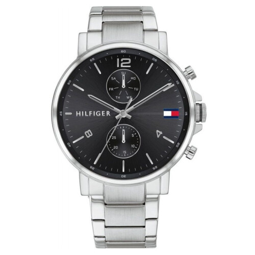 Tommy Hilfiger TOMMY HILFIGER 1710413 MEN'S WATCH SILVER STRAP BLACK DIAL SILVER CASE 1