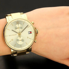 TOMMY HILFIGER 1710415 MEN'S WATCH GOLD STRAP GOLD DIAL GOLD CASE