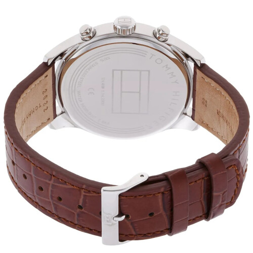 Tommy Hilfiger TOMMY HILFIGER 1710422 MEN'S WATCH BROWN STRAP GREY DIAL SILVER CASE 2