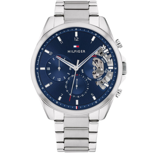 Tommy Hilfiger TOMMY HILFIGER 1710448 MEN'S WATCH SILVER STRAP BLUE DIAL SILVER CASE 1