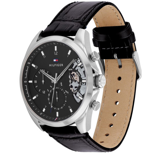 Tommy Hilfiger TOMMY HILFIGER 1710449 MEN'S WATCH STRAP STRAP BLACK DIAL SILVER CASE 2