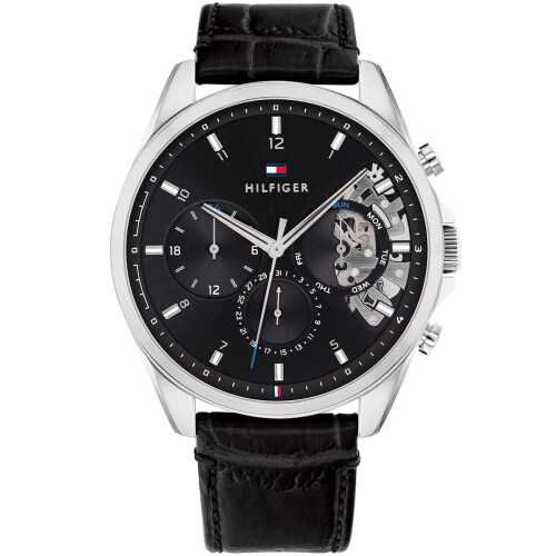 Tommy Hilfiger TOMMY HILFIGER 1710449 MEN'S WATCH STRAP STRAP BLACK DIAL SILVER CASE 1