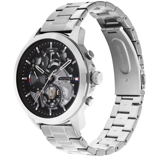Tommy Hilfiger TOMMY HILFIGER 1710477 MEN'S WATCH SILVER STRAP BLACK DIAL SILVER CASE 2