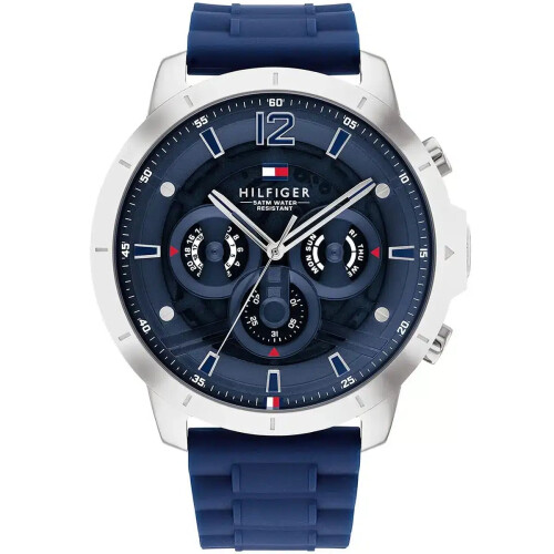 Tommy Hilfiger TOMMY HILFIGER 1710489 MEN'S WATCH BLUE STRAP BLUE DIAL SILVER CASE 1