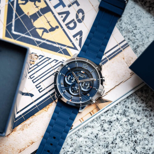 Tommy Hilfiger TOMMY HILFIGER 1710489 MEN'S WATCH BLUE STRAP BLUE DIAL SILVER CASE