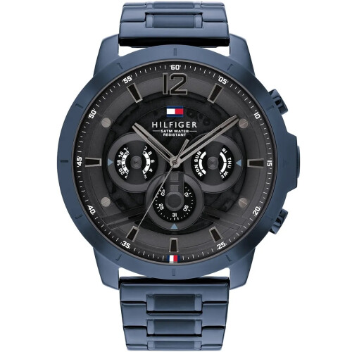 Tommy Hilfiger TOMMY HILFIGER 1710493 MEN'S WATCH BLUE STRAP GREY DIAL BLUE CASE 1