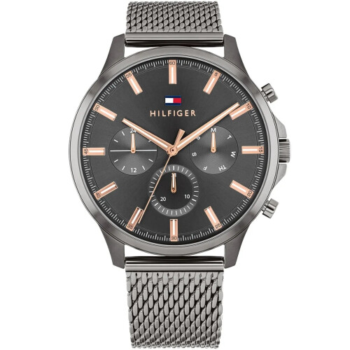 Tommy Hilfiger TOMMY HILFIGER 1710500 MEN'S WATCH GREY STRAP BLACK DIAL GREY CASE 1