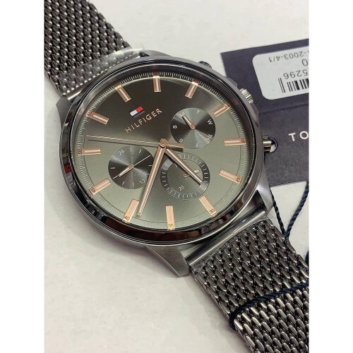 Tommy Hilfiger TOMMY HILFIGER 1710500 MEN'S WATCH GREY STRAP BLACK DIAL GREY CASE