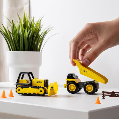 Tonka Tonka Mini Classics 2-Pack Dump Truck & Bulldozer w/Accessories 2