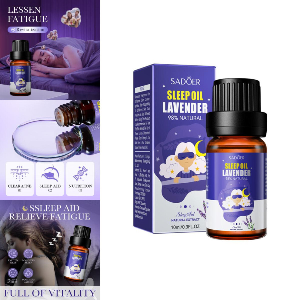 Restorative Sadoer Lavender Sleep Essential Oil 10ml For Stress Relief And Peaceful Nights