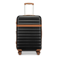 (Black Brown, 24 inch) Expandable Hard Shell Suitcase With Tsa Lock 20/24/28 Inch
