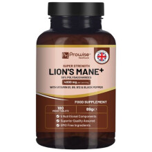 180 Lions Mane Supplement 4000mg Vitamin B1,B6,B12& Black Pepper Vegan