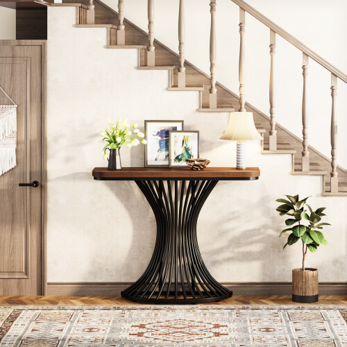 Tribesigns Tribesigns Console Table, Industrial Entryway Table with  Metal Base 2