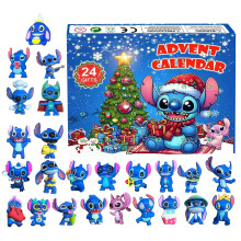 (Type E) Figura de anime Lilo & Stitch. Caja de Adviento temática de Halloween/Ángel/Navidad. Muñeca Stitch kawaii. Regalos para niños