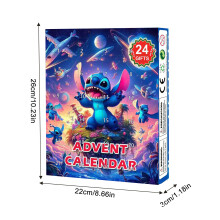 (Färg: Stitch J) 2024 Ny julkalender med Stitch-docka – gåva, 24-dagars nedräkning, blind box