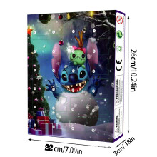 (Couleur, Stitch D) Calendrier de l'Avent de Noël 2024 – Poupée Stitch, cadeau – compte à rebours de 24 jours – boîte mystère