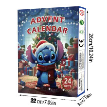 (Color, Stitch B) Calendario de Adviento de Navidad 2024 Muñeca Stitch Regalo Cuenta Regresiva de 24 días Caja Sorpresa