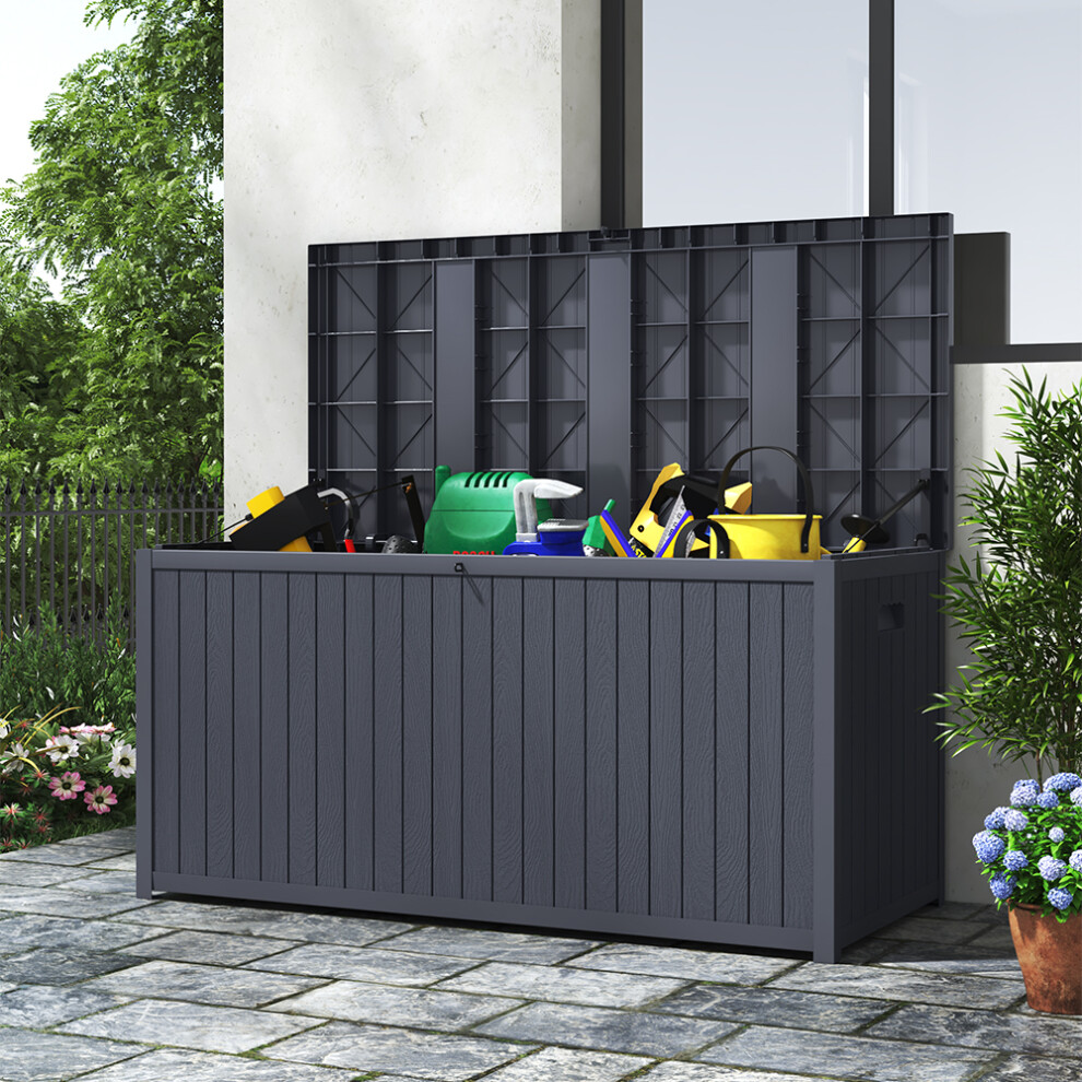 430L Garden Cushion Storage Box Waterproof Grey