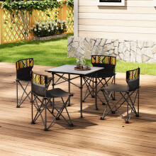 5 Piece Folding Camping Table and Chairs Set Portable with Carrying Bag