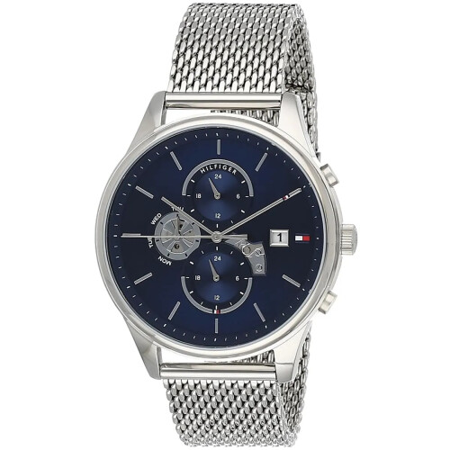 Tommy Hilfiger TOMMY HILFIGER 1710504 MEN'S WATCH SILVER STRAP BLUE DIAL SILVER CASE 2