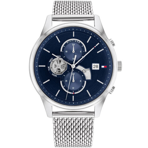 Tommy Hilfiger TOMMY HILFIGER 1710504 MEN'S WATCH SILVER STRAP BLUE DIAL SILVER CASE 1