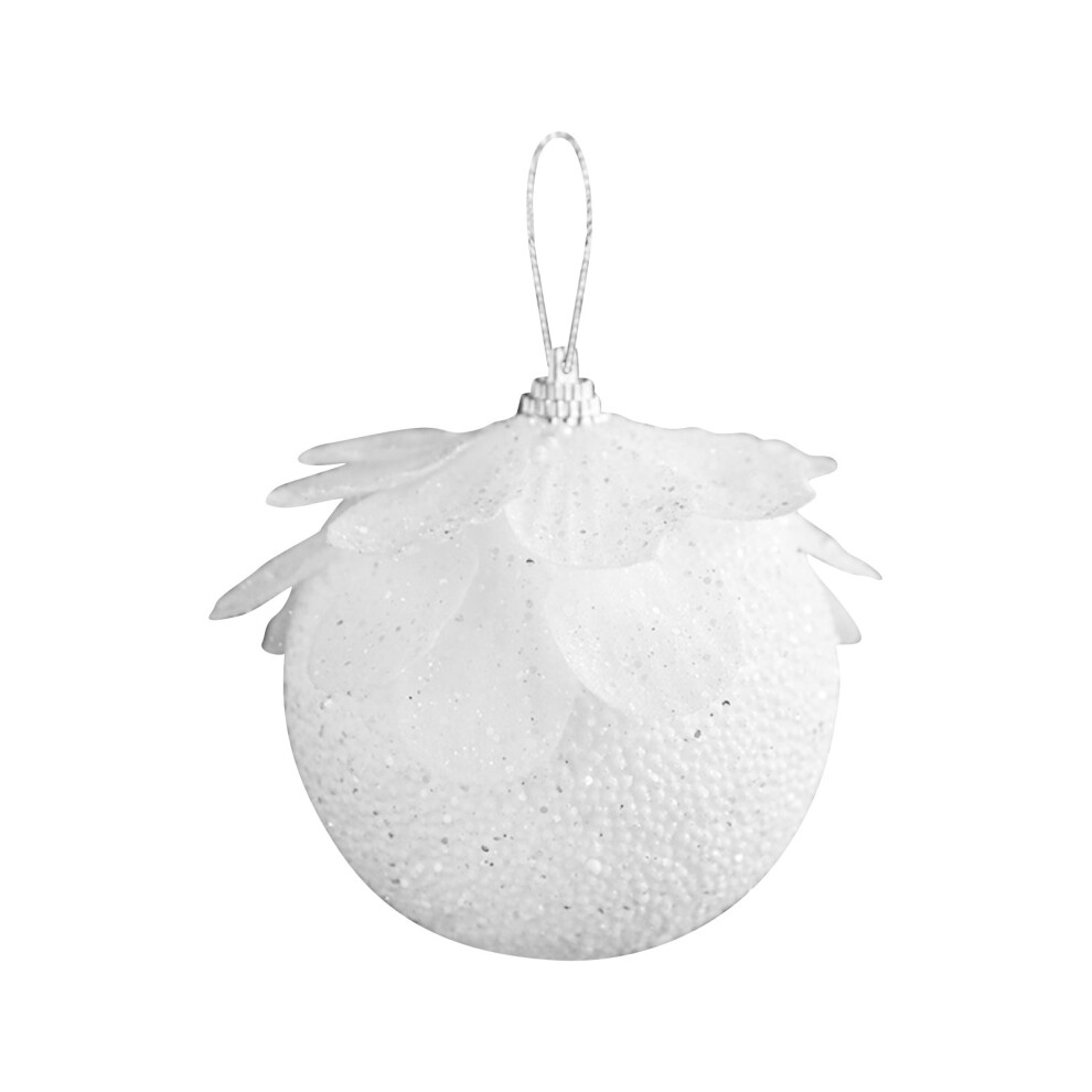 (B) Ball Decoration White Petal Ornament Sticky Powder Christmas Tree Pendant Atmosphere Layout Accessories Decoration-image-OPC-PFD8C9R-NEW