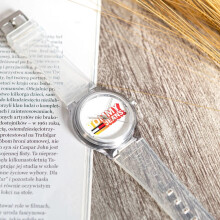TOMMY HILFIGER 1720027 UNISEX WATCH CLEAR STRAP WHITE DIAL CLEAR CASE