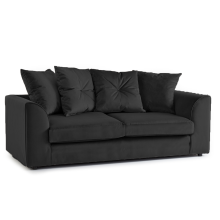 (Black, 3 Seater) Fernando Plush Velvet Corner Sofa Range