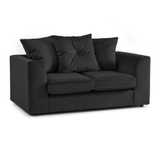 (Black, 2 Seater) Fernando Plush Velvet Corner Sofa Range