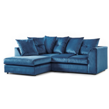 (Blue, 4 Seater Left Hand Facing Corner) Fernando Plush Velvet Corner Sofa Range