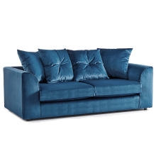 (Blue, 3 Seater) Fernando Plush Velvet Corner Sofa Range
