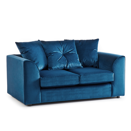 (Blue, 2 Seater) Fernando Plush Velvet Corner Sofa Range