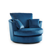 (Blue, Swivel Chair) Fernando Plush Velvet Corner Sofa Range