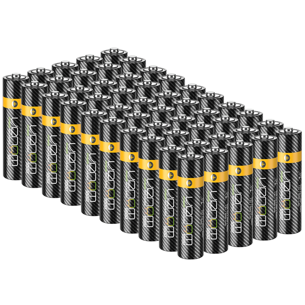 Venom Recharge 1000Mah Rechargeable Aa Batteries (50 Pack) 5031300096375