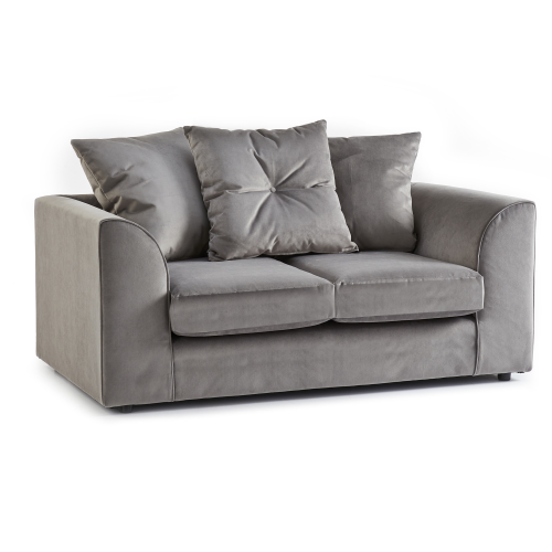 (Grey, 2 Seater) Fernando Plush Velvet Corner Sofa Range