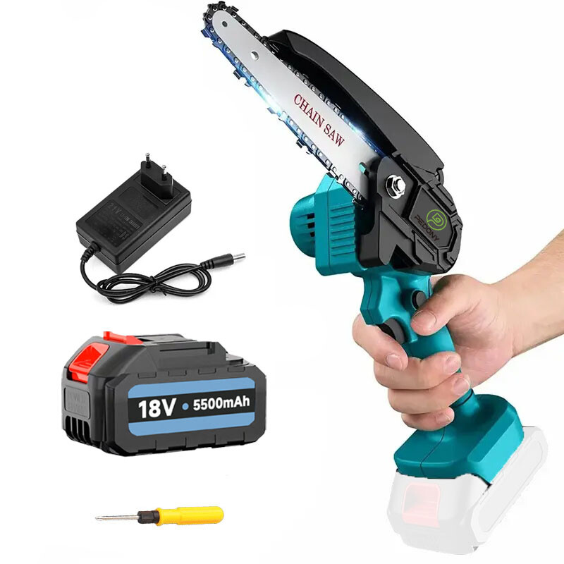 (1x6" Chainsaw+1x3.0A Battery+Charger) 6inch Small Mini Cordless ...