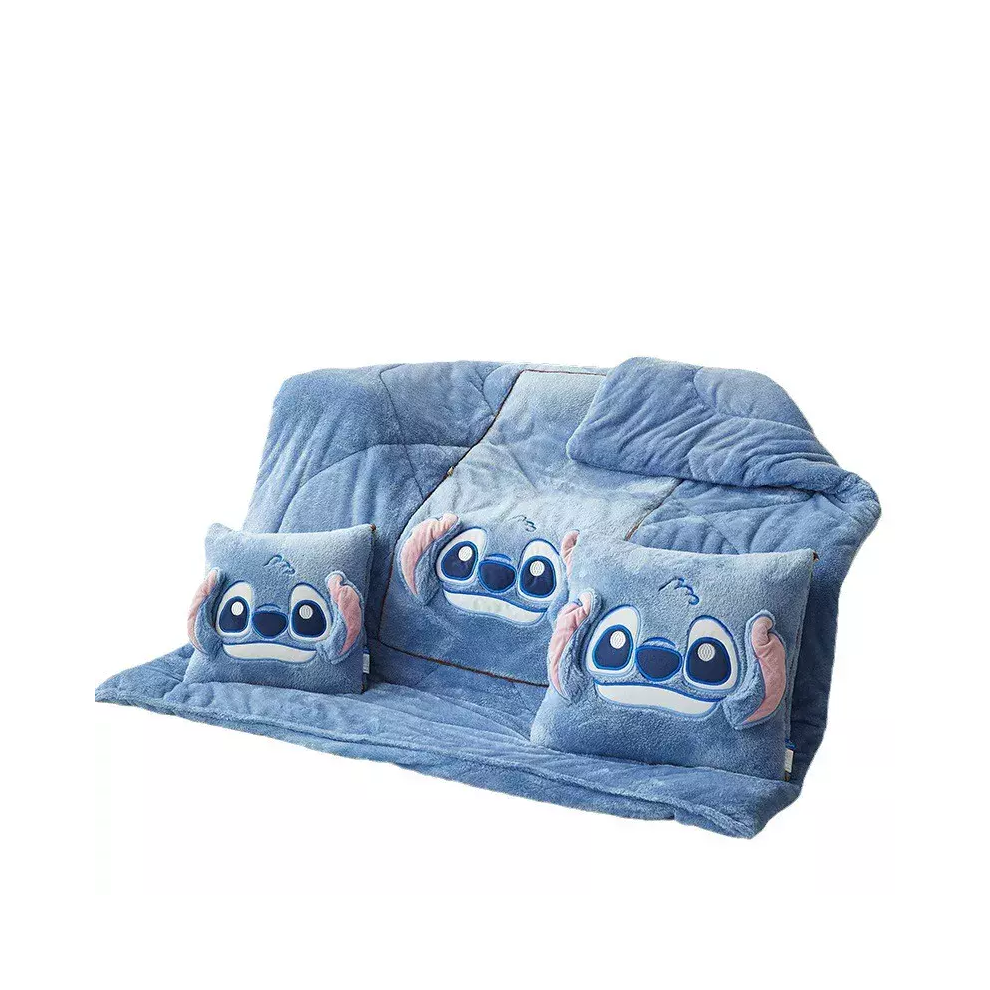 Stitch 2-In-1 Pillow & Blanket Versatile Car Seat Cushion And Air Conditioning Mat