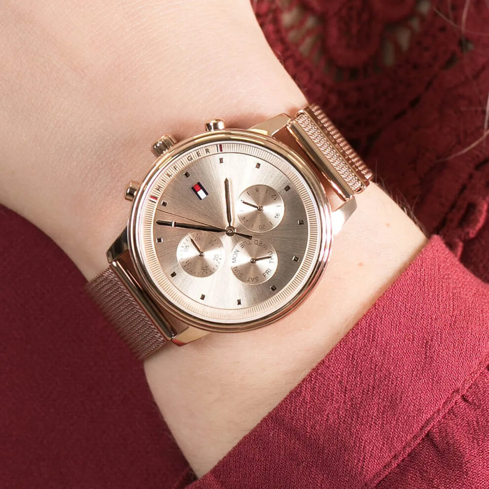 TOMMY HILFIGER 1781907 WOMEN'S WATCH ROSE GOLD STRAP ROSE GOLD DIAL