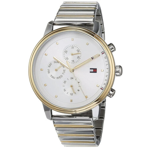 Tommy Hilfiger TOMMY HILFIGER 1781908 WOMEN'S WATCH SILVER GOLD STRAP SILVER DIAL 2