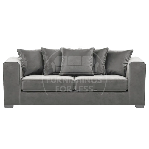 (Grey, 3 Seater) Ella Plush Velvet Corner Sofa Range